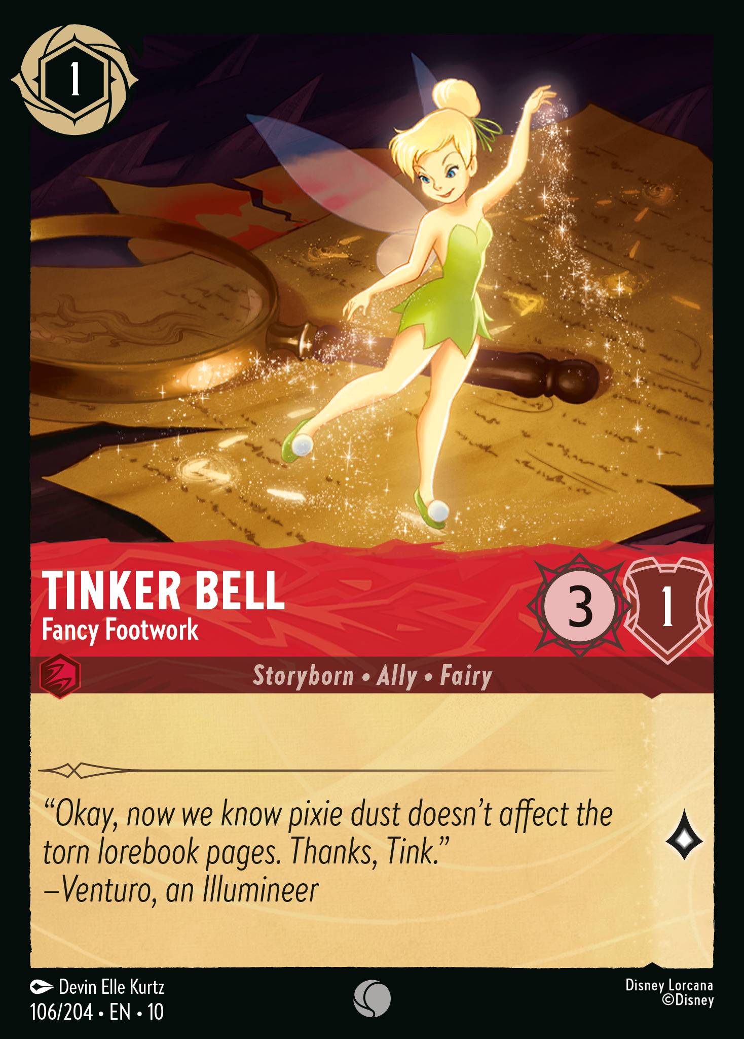 Lorcana - Tinker Bell - Fancy Footwork - Whispers in the Well