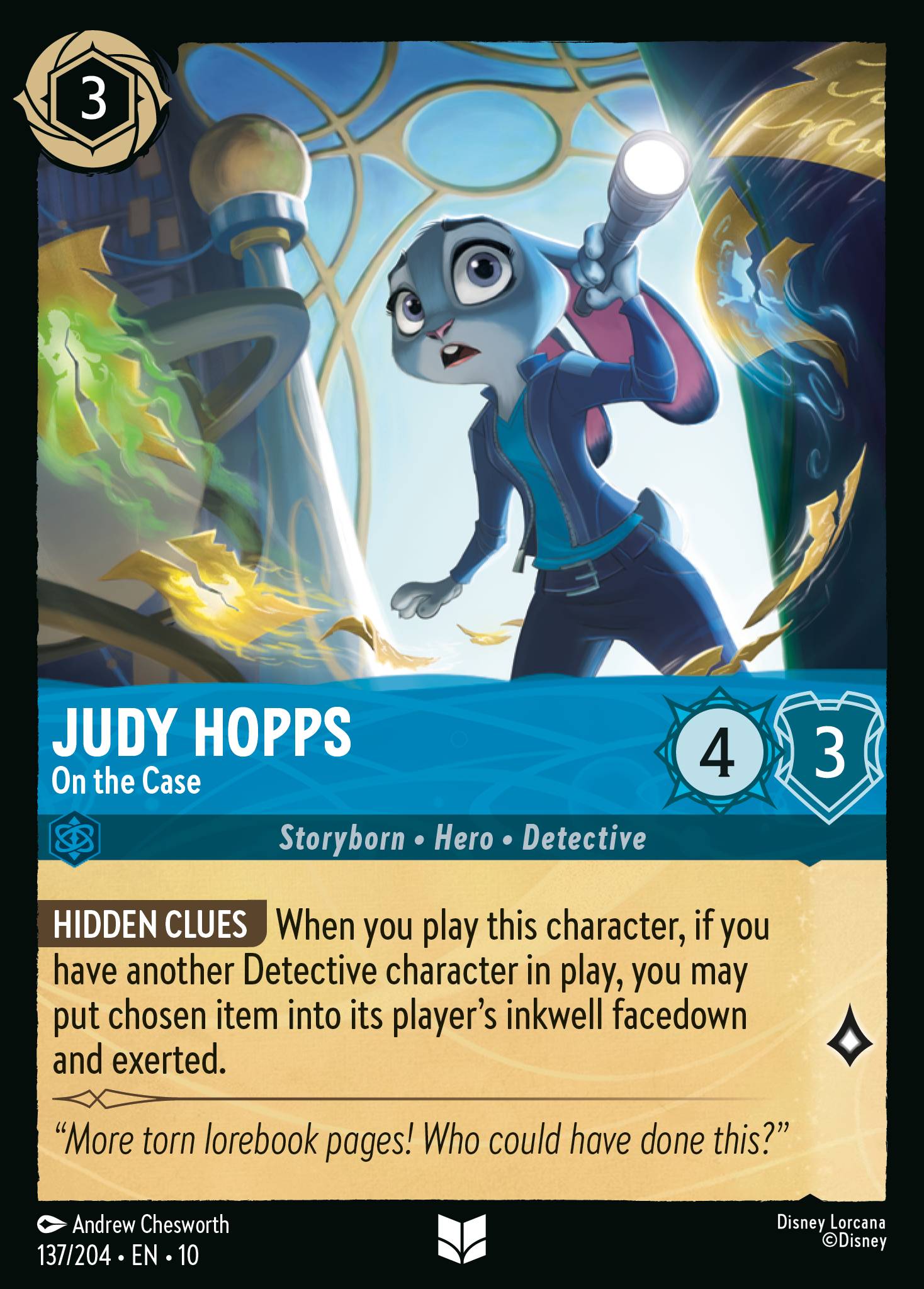 Lorcana - Judy Hopps - On the Case - Whispers in the Well