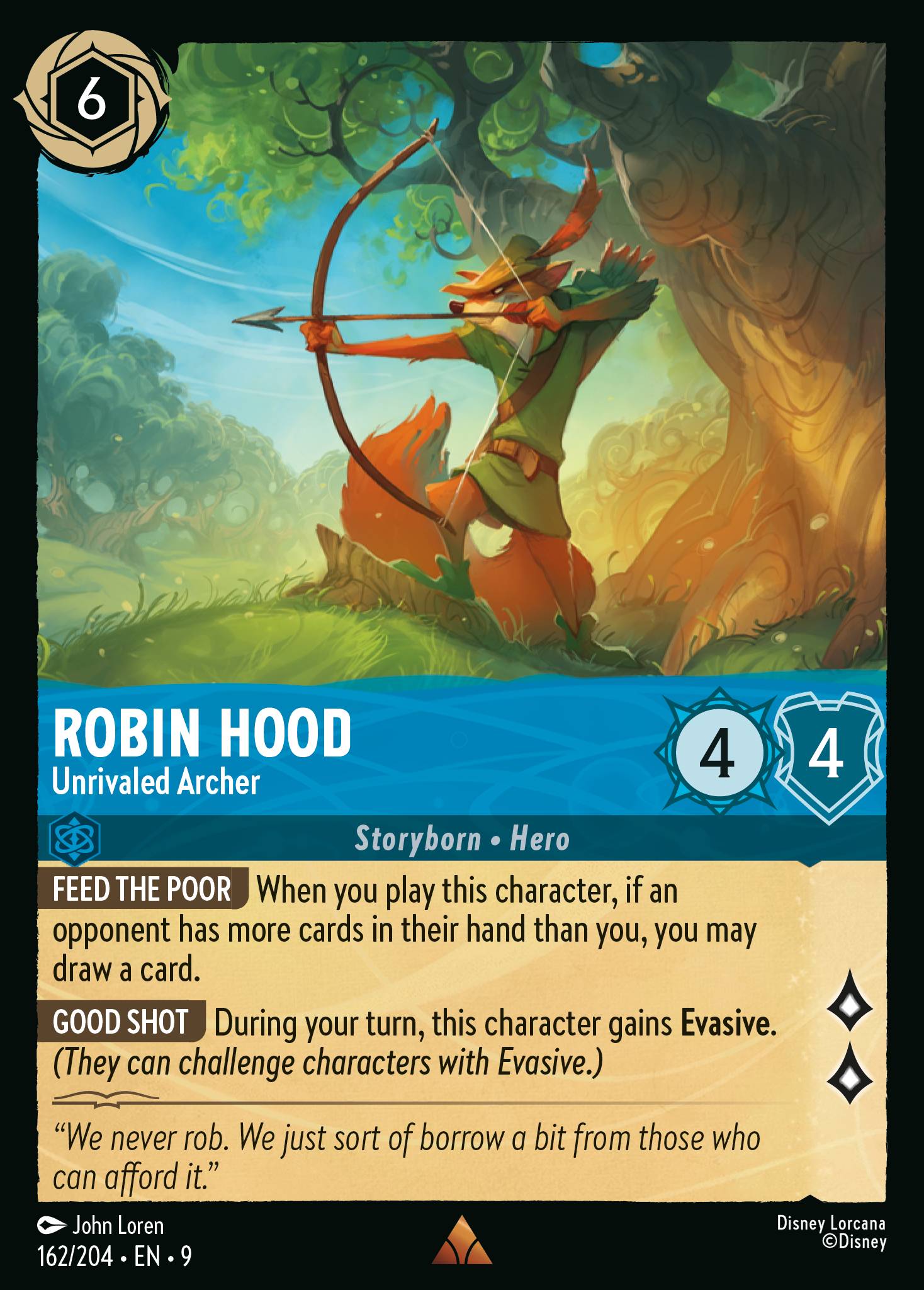 Lorcana - Robin Hood - Unrivaled Archer - Fabled