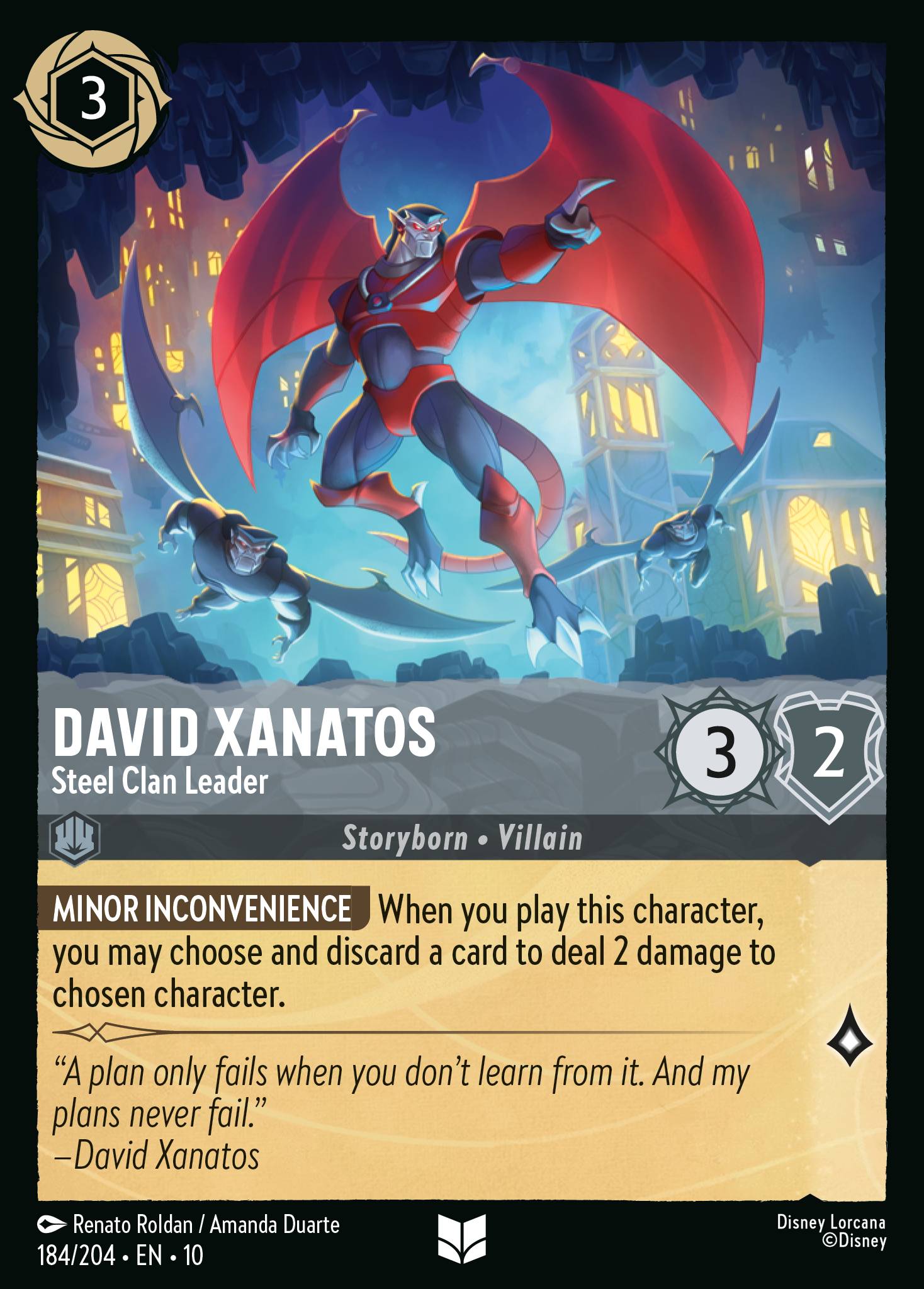 Lorcana - David Xanatos - Steel Clan Leader - Whispers in the Well
