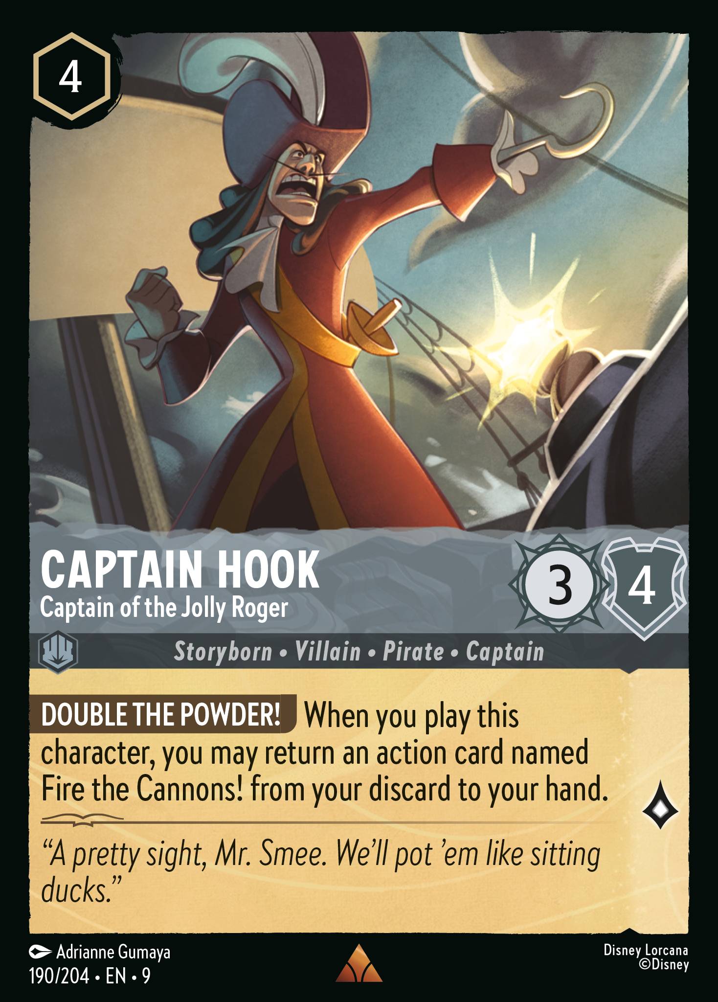 Lorcana - Captain Hook - Captain of the Jolly Roger - Fabled