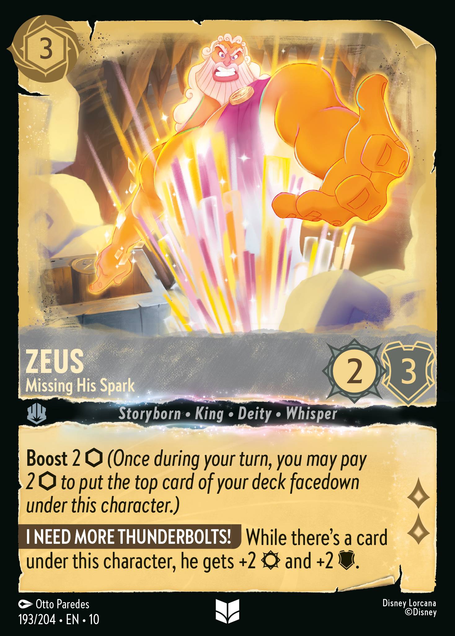 Lorcana - Zeus - Missing His Spark - Whispers in the Well