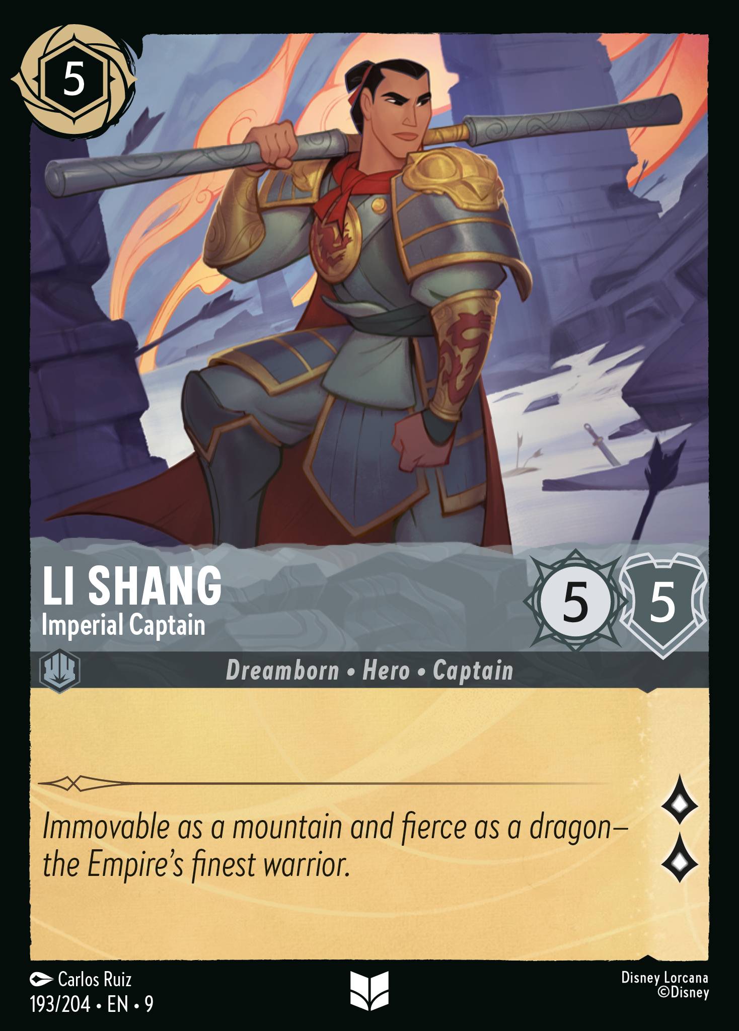 Lorcana - Li Shang - Imperial Captain - Fabled