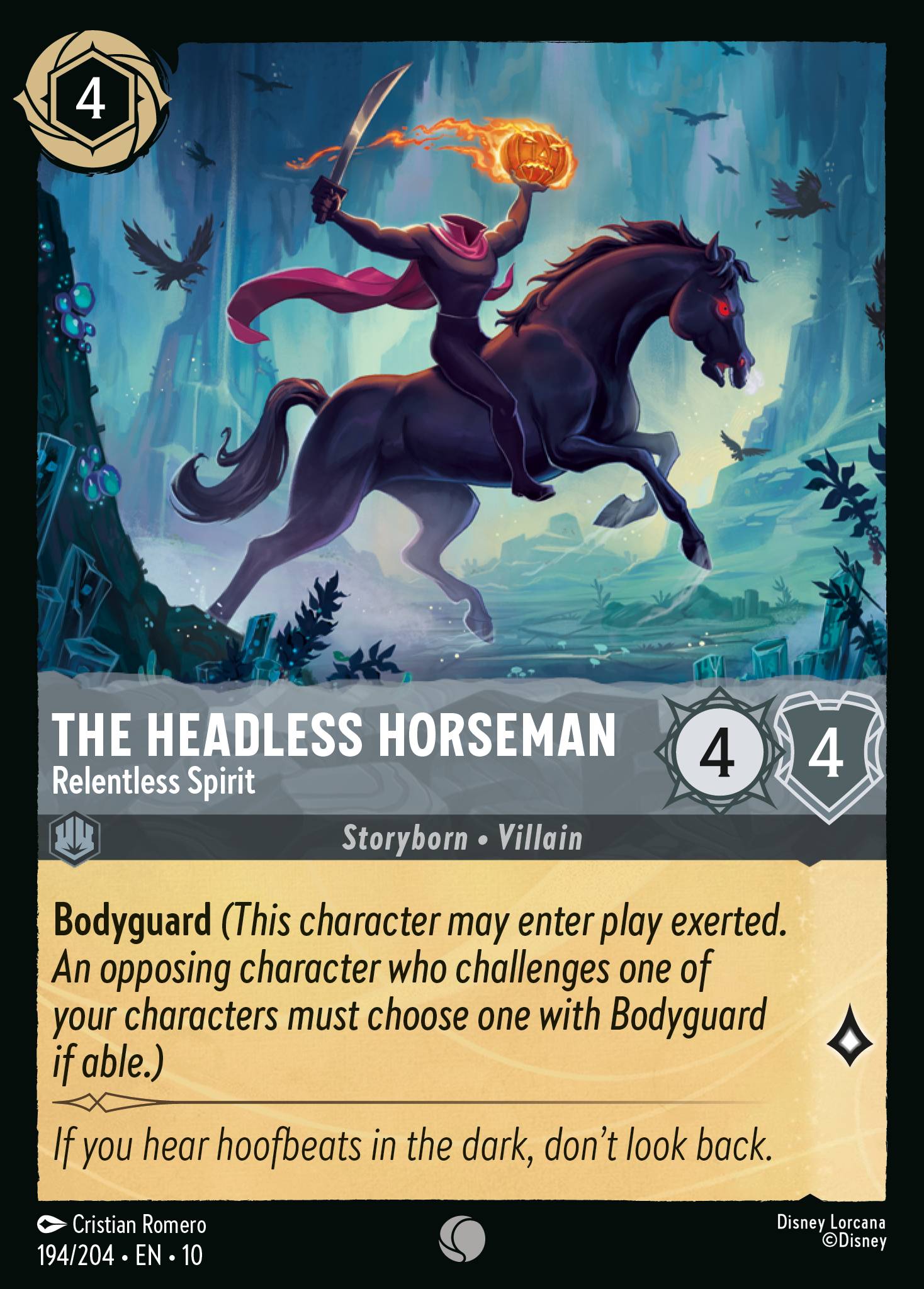 Lorcana - The Headless Horseman - Relentless Spirit - Whispers in the Well