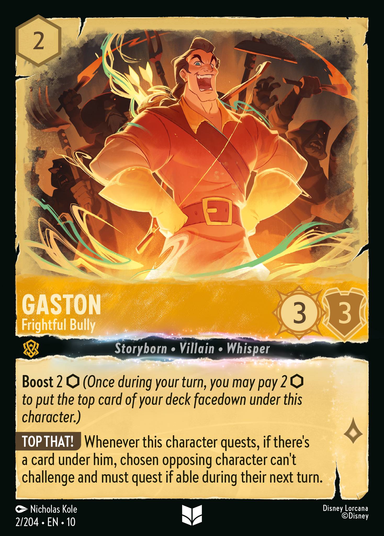 Lorcana - Gaston - Frightful Bully - Whispers in the Well