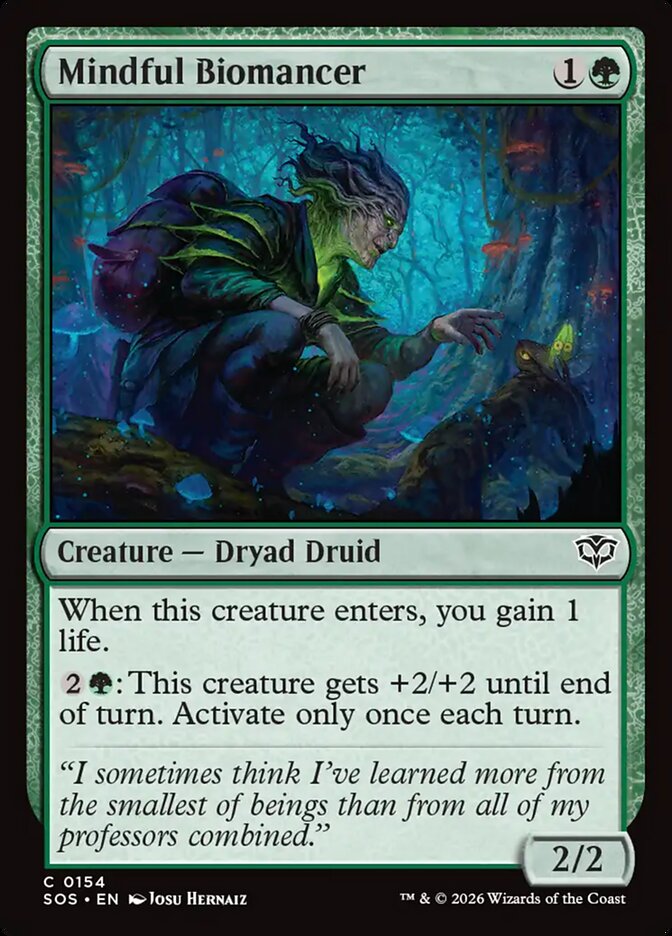 MTG - Mindful Biomancer - Secrets of Strixhaven (SOS)