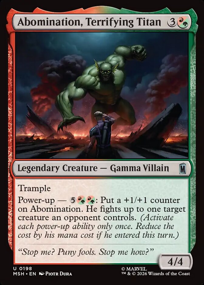 Magic: The Gathering - Abomination, Terrifying Titan - Marvel Super Heroes