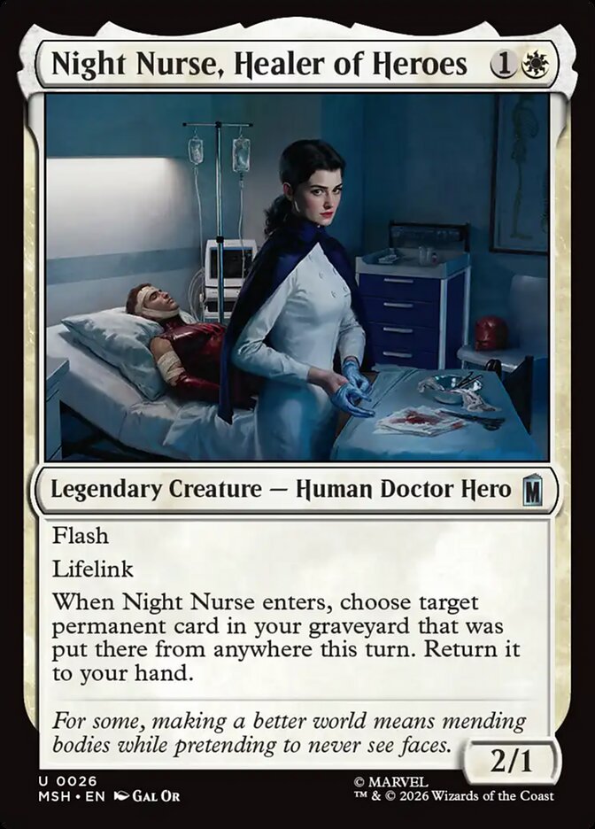Magic: The Gathering - Night Nurse, Healer of Heroes - Marvel Super Heroes
