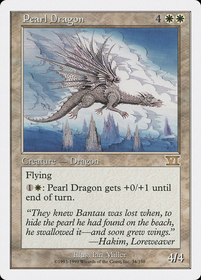 Magic: The Gathering - Pearl Dragon - Sixth Edition