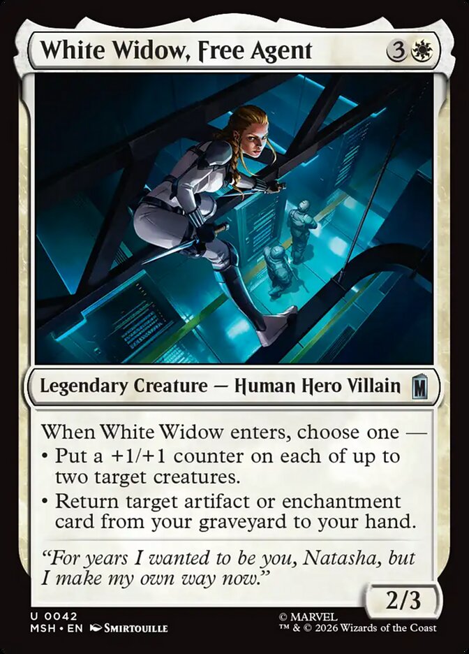Magic: The Gathering - White Widow, Free Agent - Marvel Super Heroes