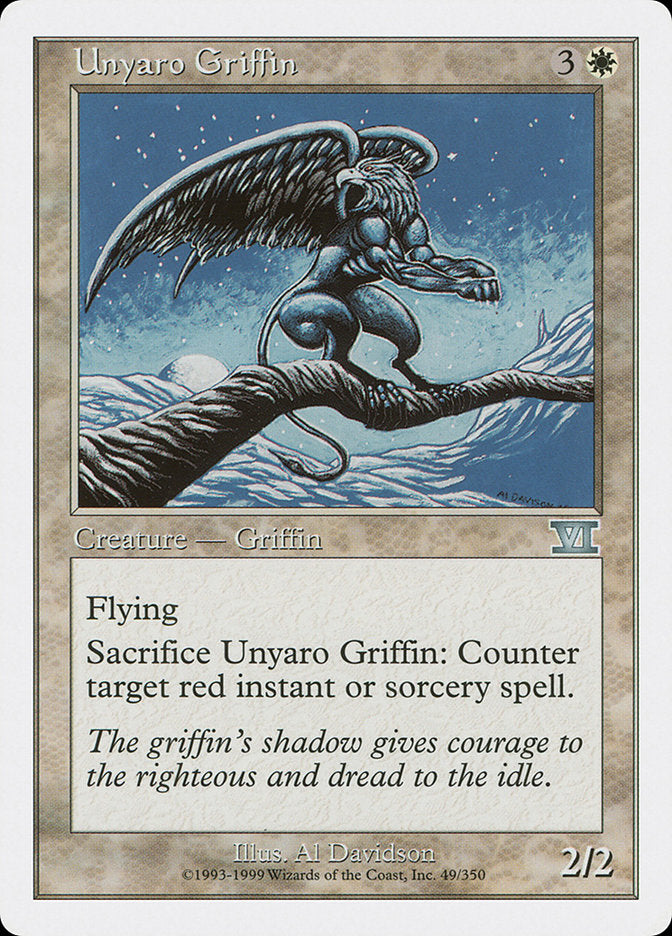Magic: The Gathering - Unyaro Griffin - Sixth Edition