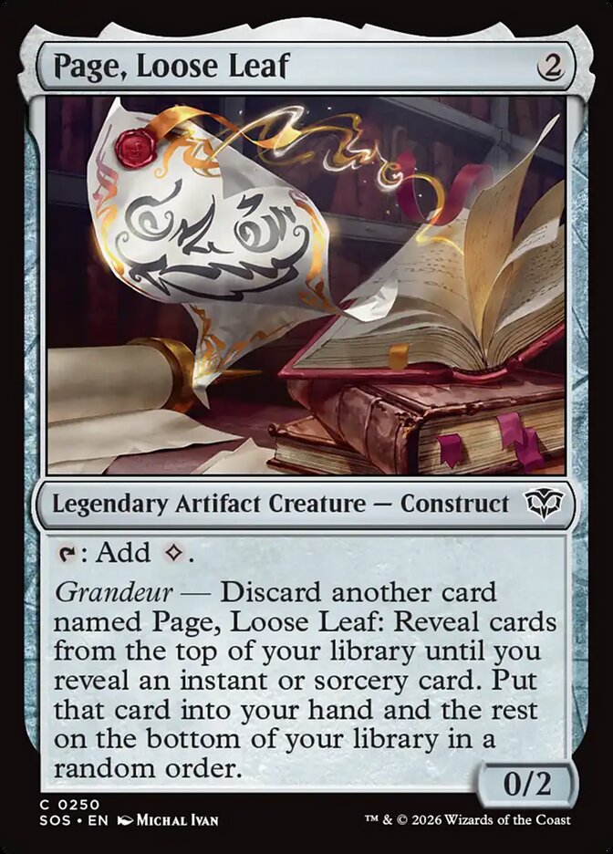 MTG - Page, Loose Leaf - Secrets of Strixhaven (SOS)
