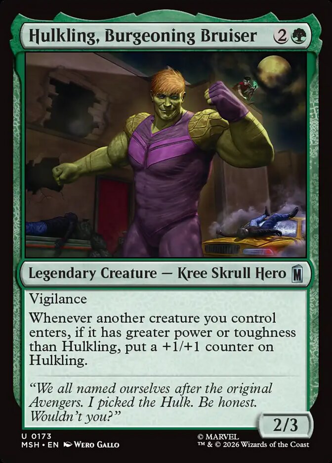 Magic: The Gathering - Hulkling, Burgeoning Bruiser - Marvel Super Heroes