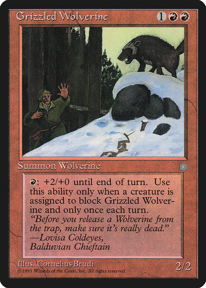 Magic: The Gathering - Grizzled Wolverine - Ice Age