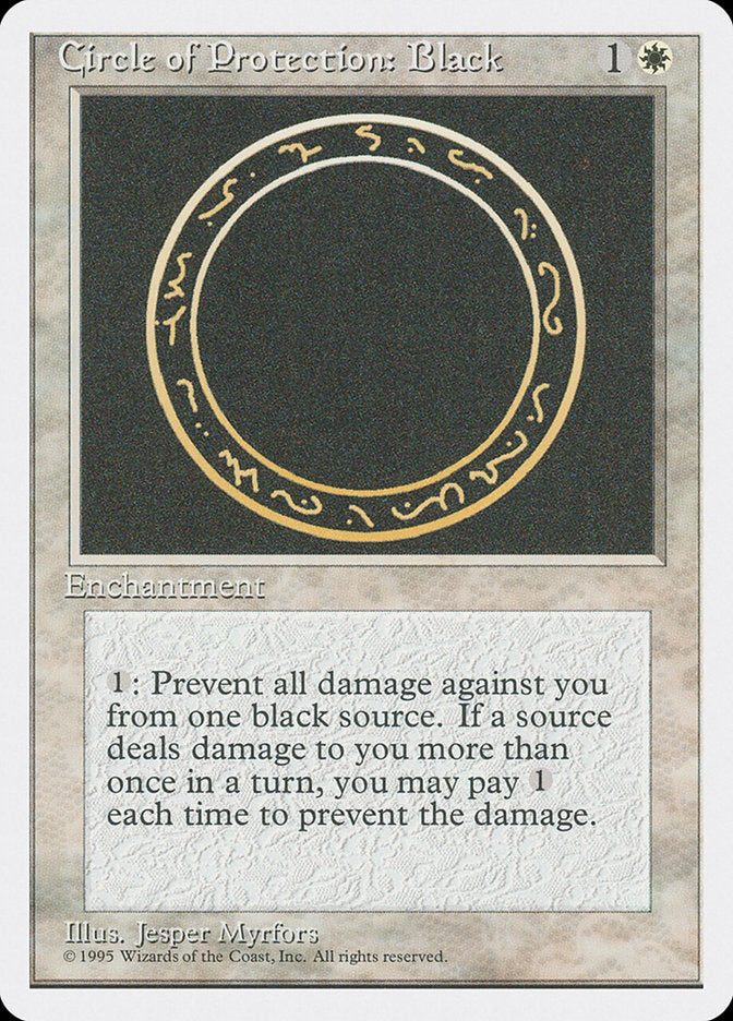 Magic: The Gathering - Circle of Protection: Black - Fourth Edition