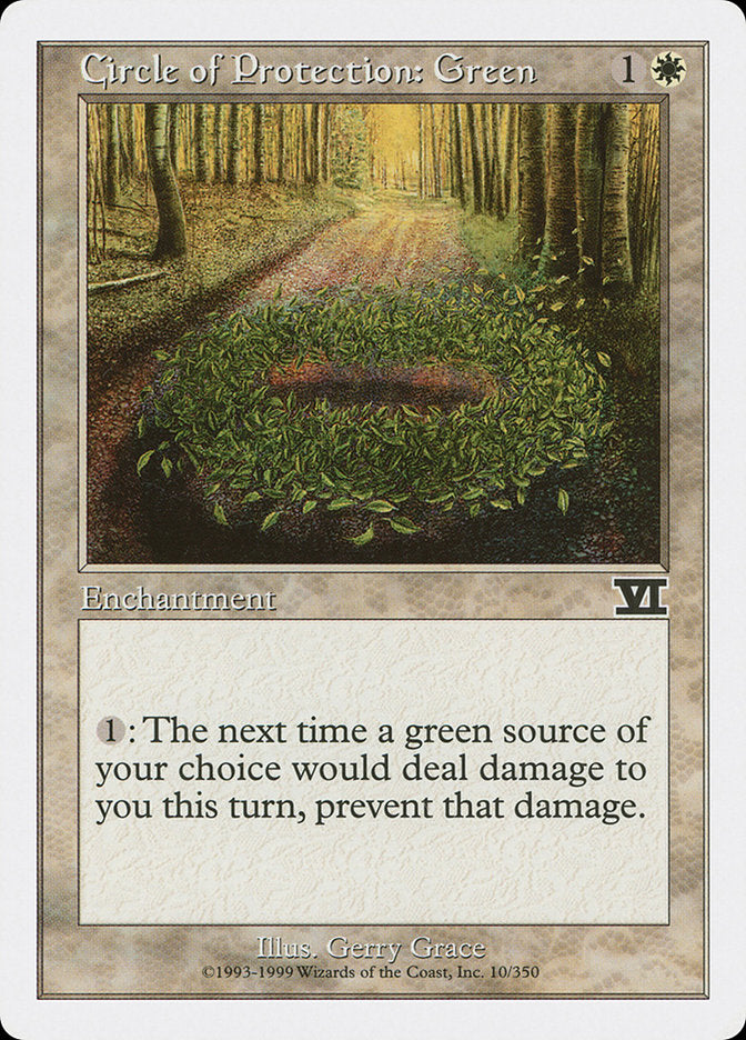 Magic: The Gathering - Circle of Protection: Green - Sixth Edition