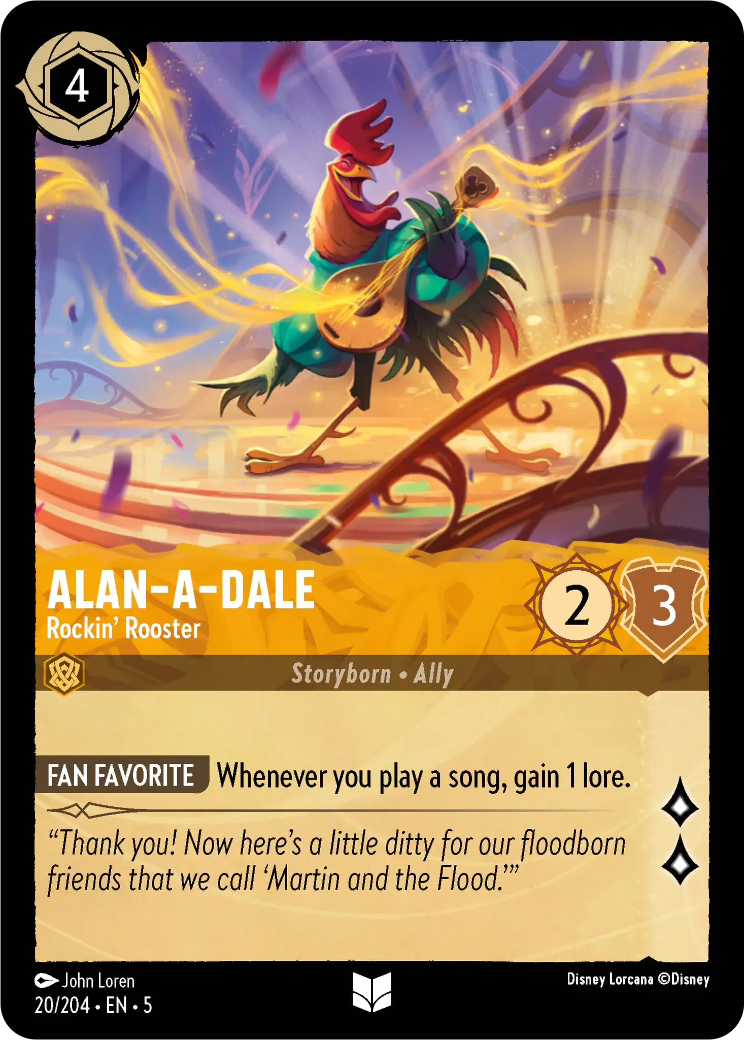 Lorcana - Alan-a-Dale - Rockin' Rooster - Shimmering Skies