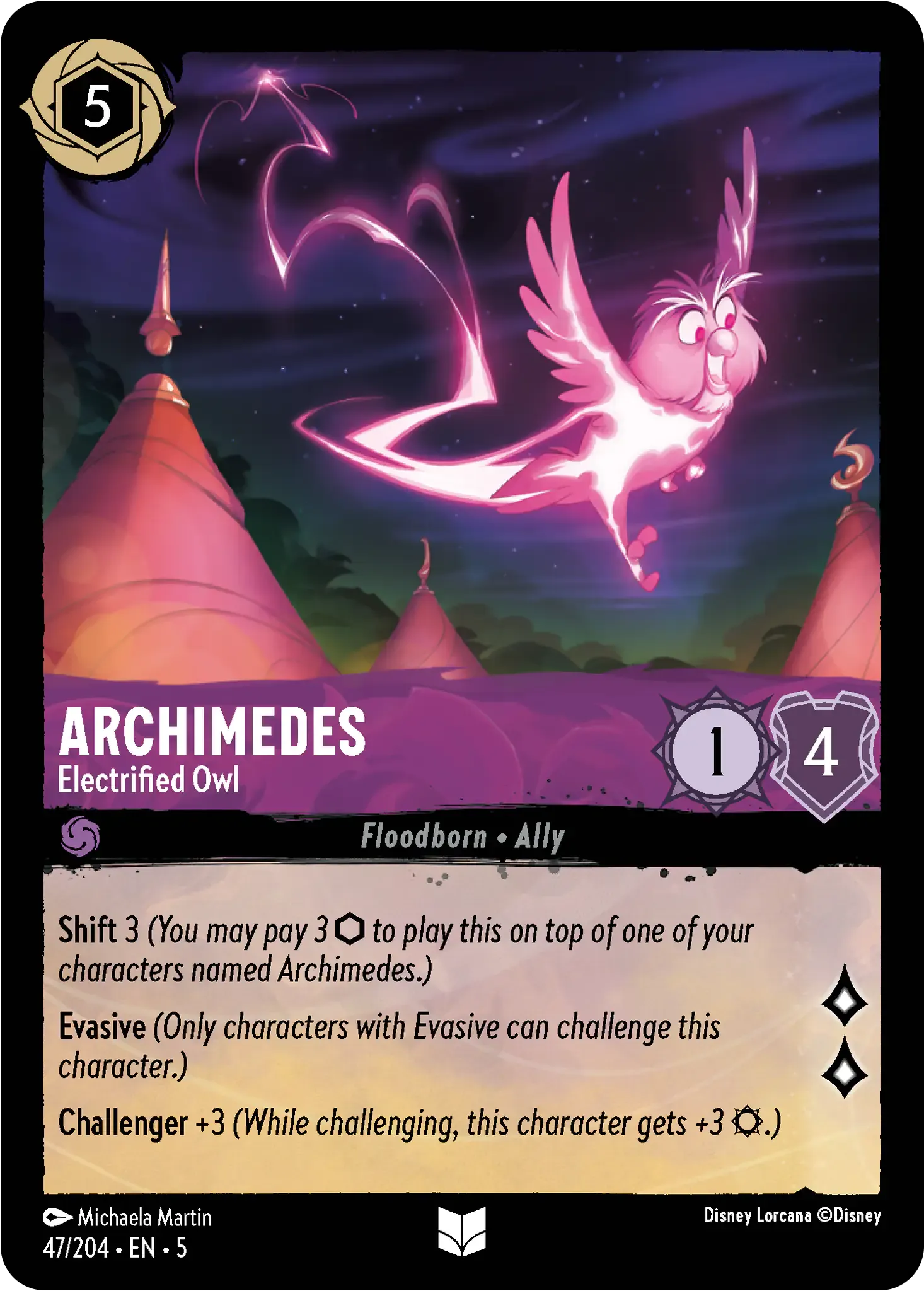Lorcana - Archimedes - Electrified Owl - Shimmering Skies
