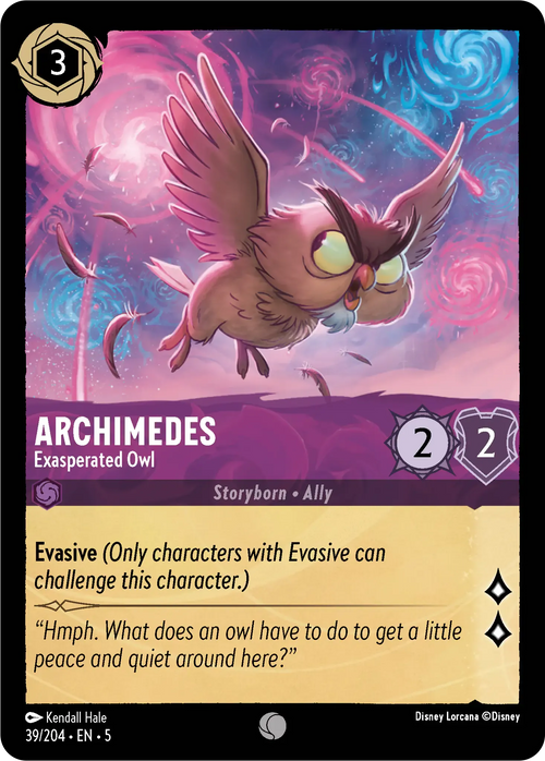 Lorcana - Archimedes - Exasperated Owl - Shimmering Skies