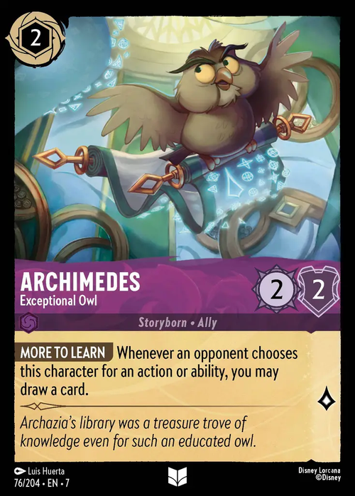 Lorcana - Archimedes - Exceptional Owl - Archazia's Island