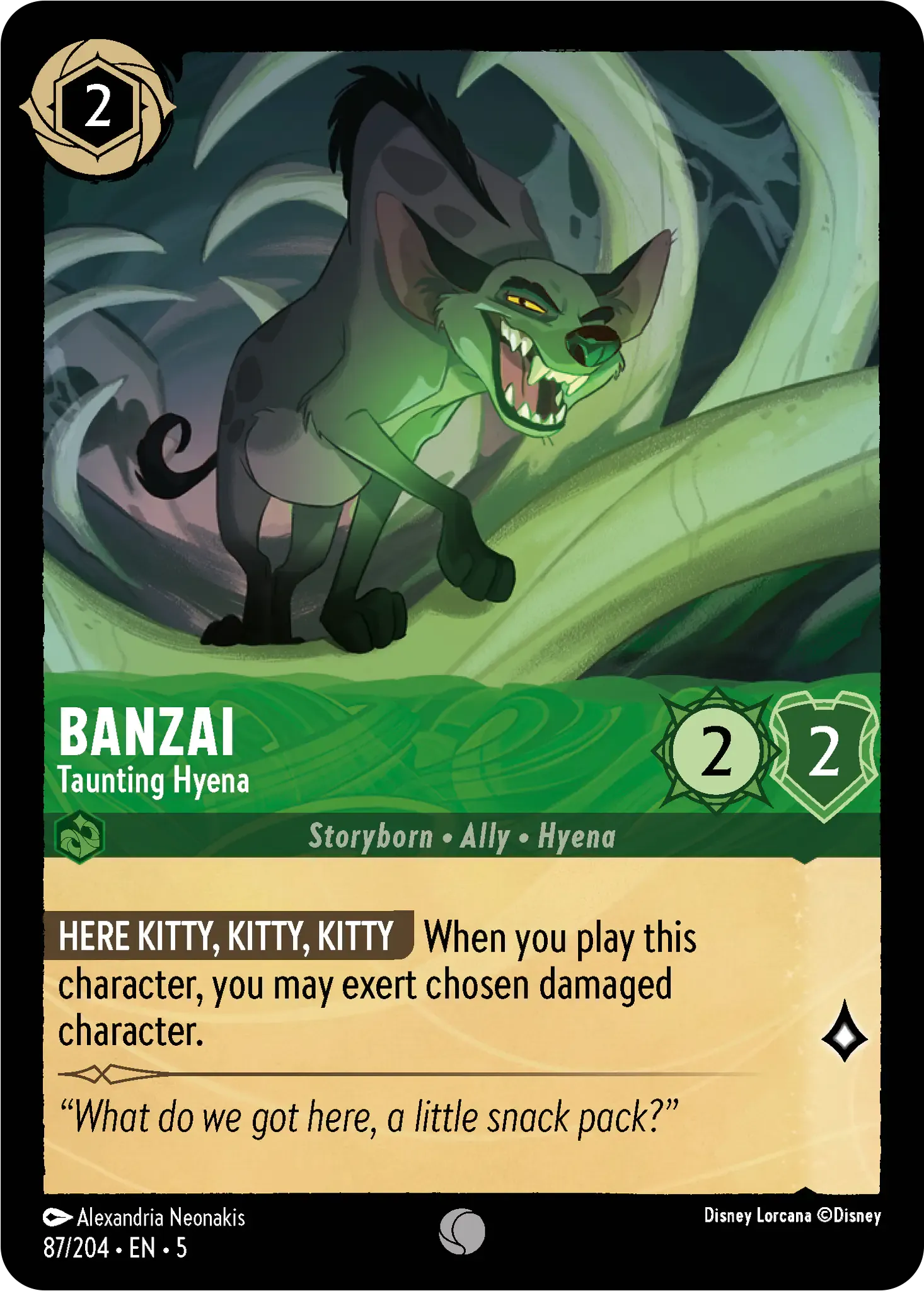 Lorcana - Banzai - Taunting Hyena - Shimmering Skies