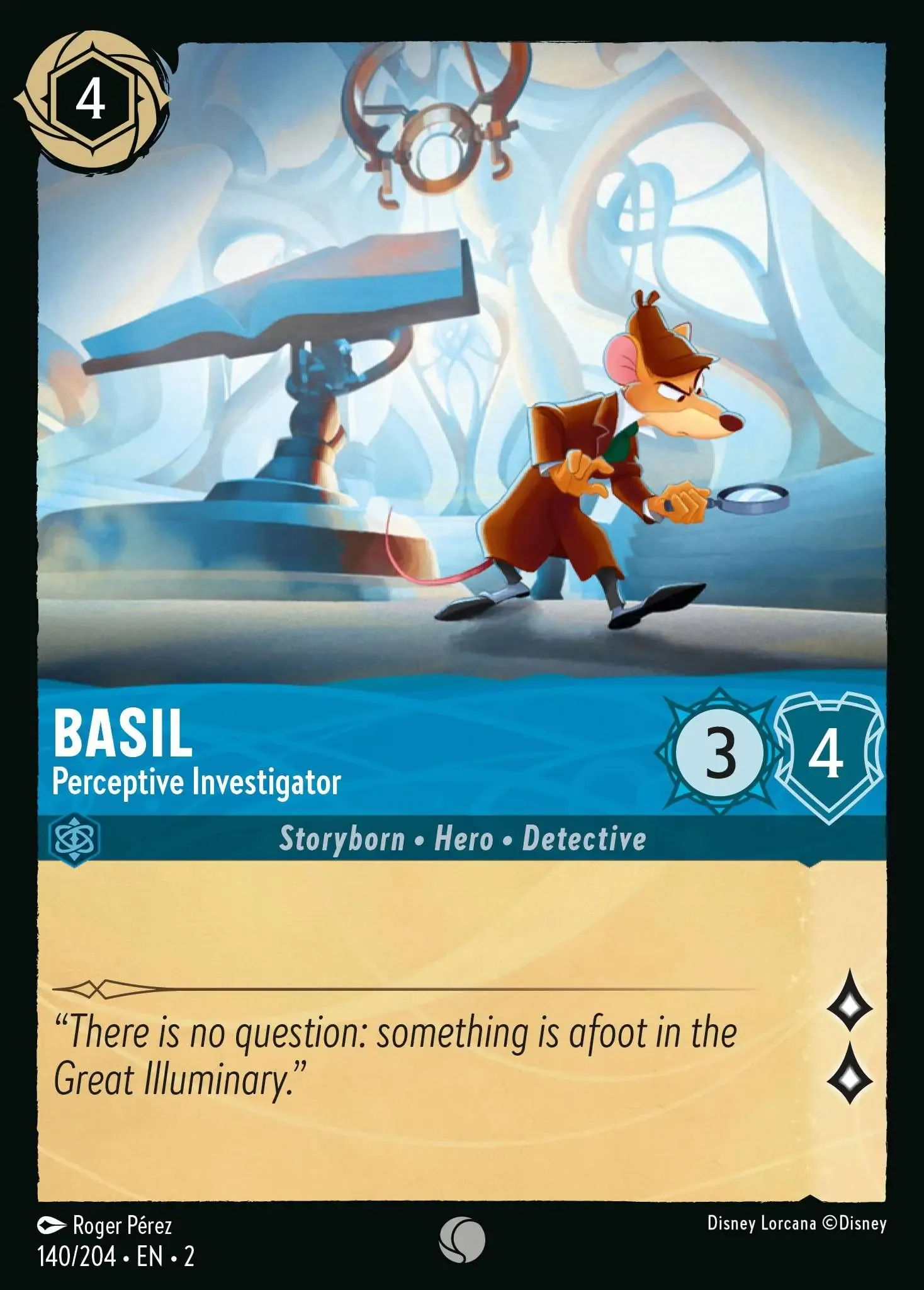 Lorcana - Basil - Perceptive Investigator - Rise of the Floodborn