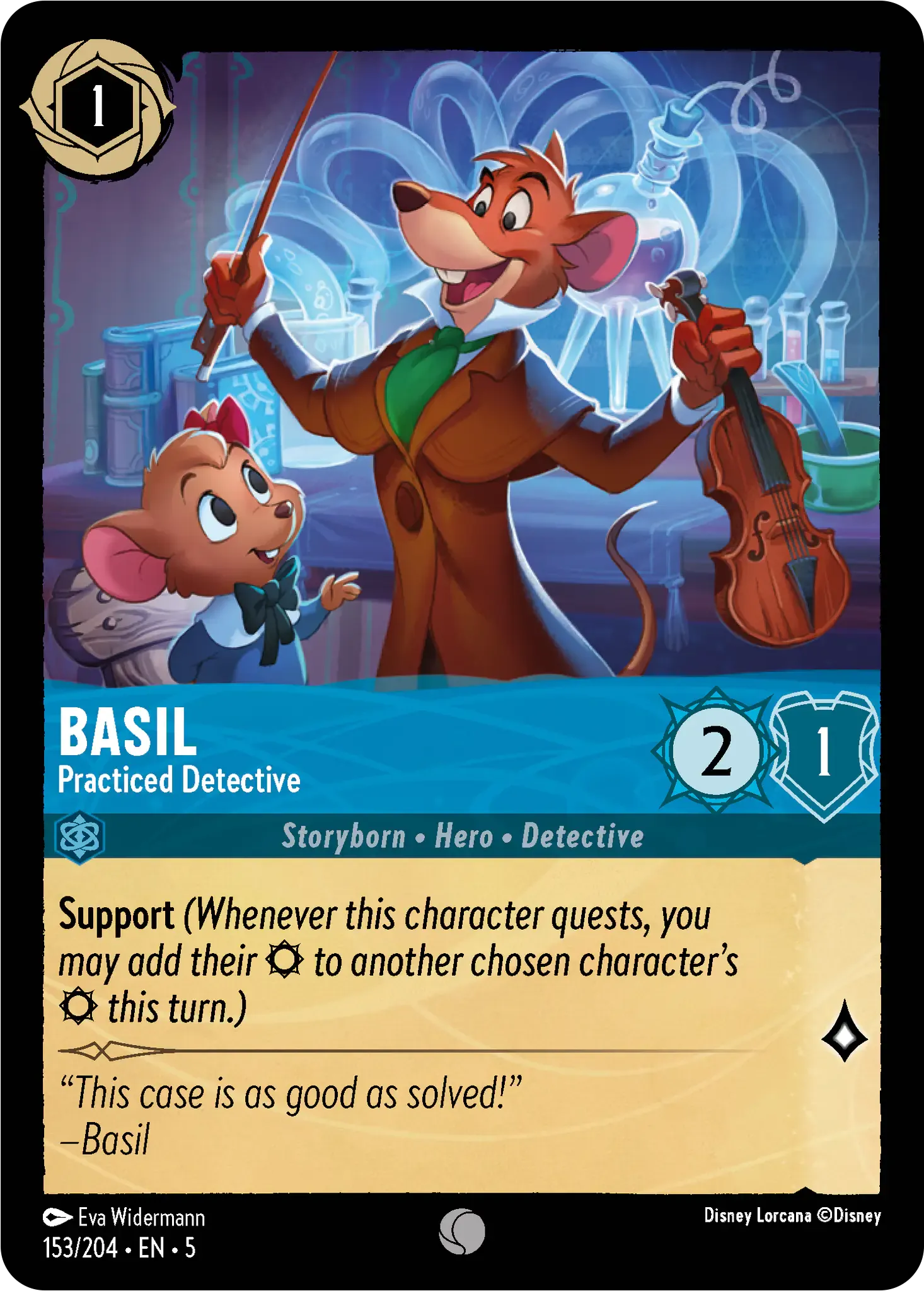 Lorcana - Basil - Practiced Detective - Shimmering Skies
