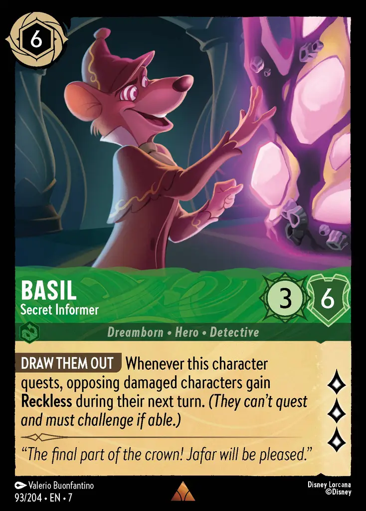Lorcana - Basil - Secret Informer - Archazia's Island