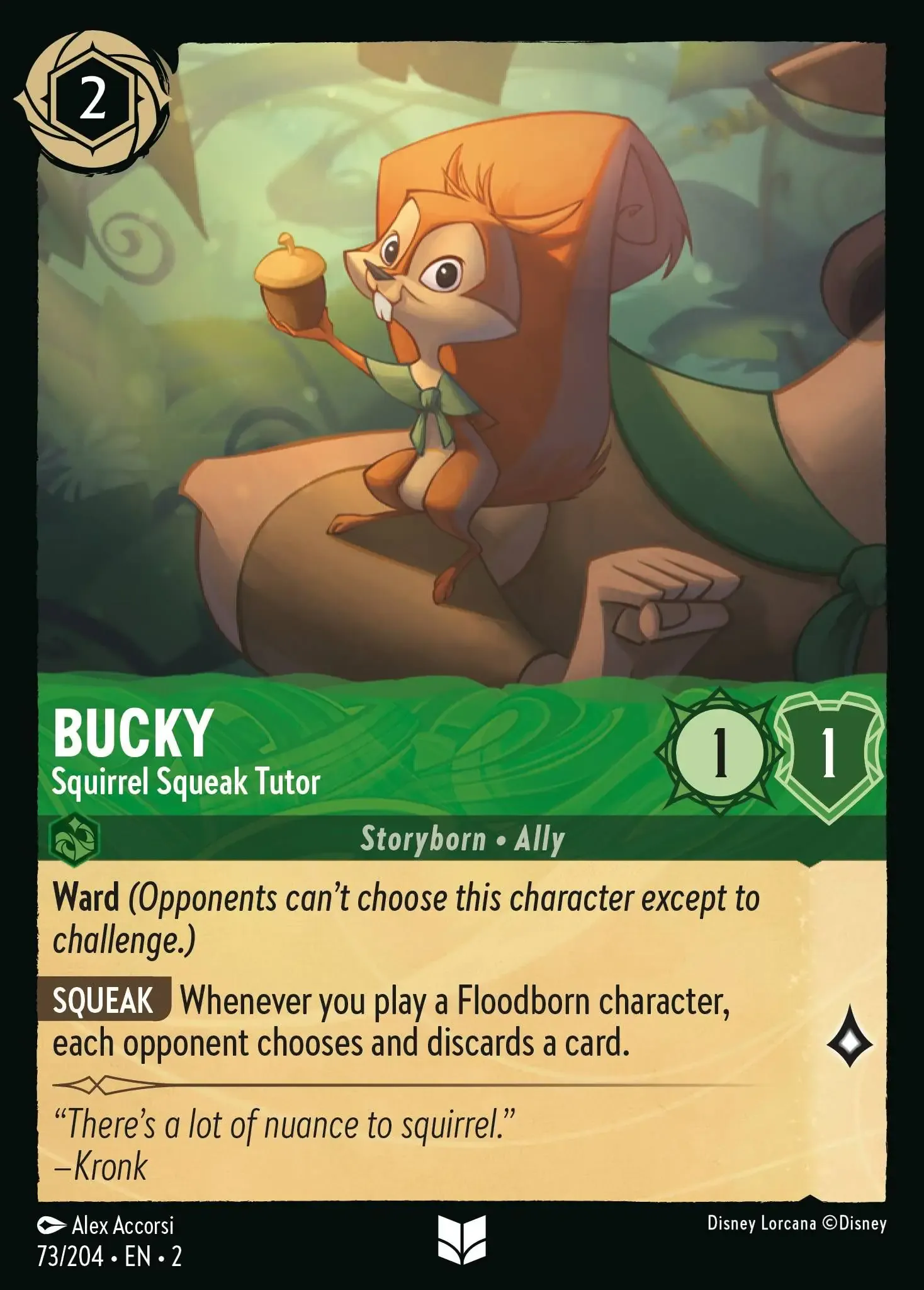 Lorcana - Bucky - Squirrel Squeak Tutor - Rise of the Floodborn