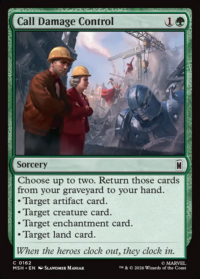 Magic: The Gathering - Call Damage Control - Marvel Super Heroes