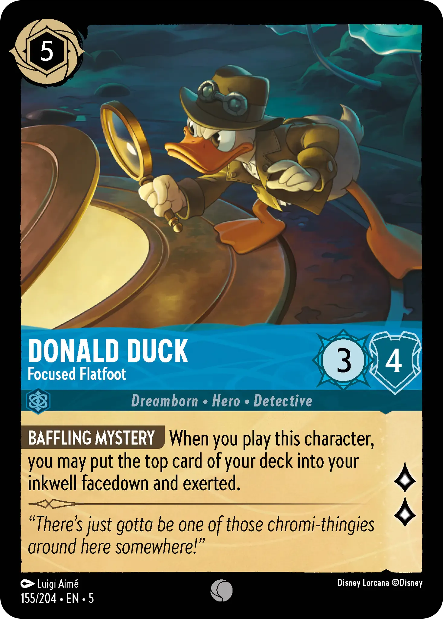 Lorcana - Donald Duck - Focused Flatfoot - Shimmering Skies