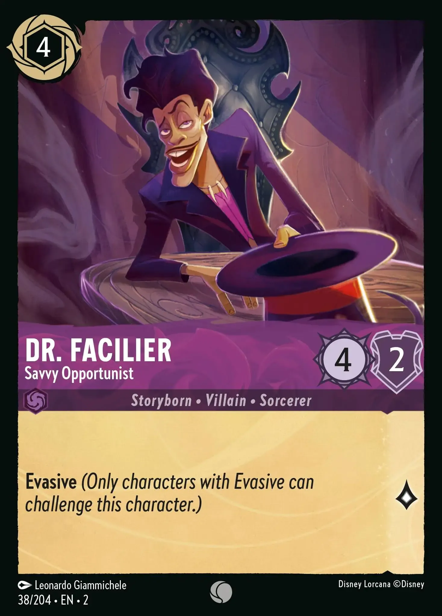 Lorcana - Dr. Facilier - Savvy Opportunist - Rise of the Floodborn