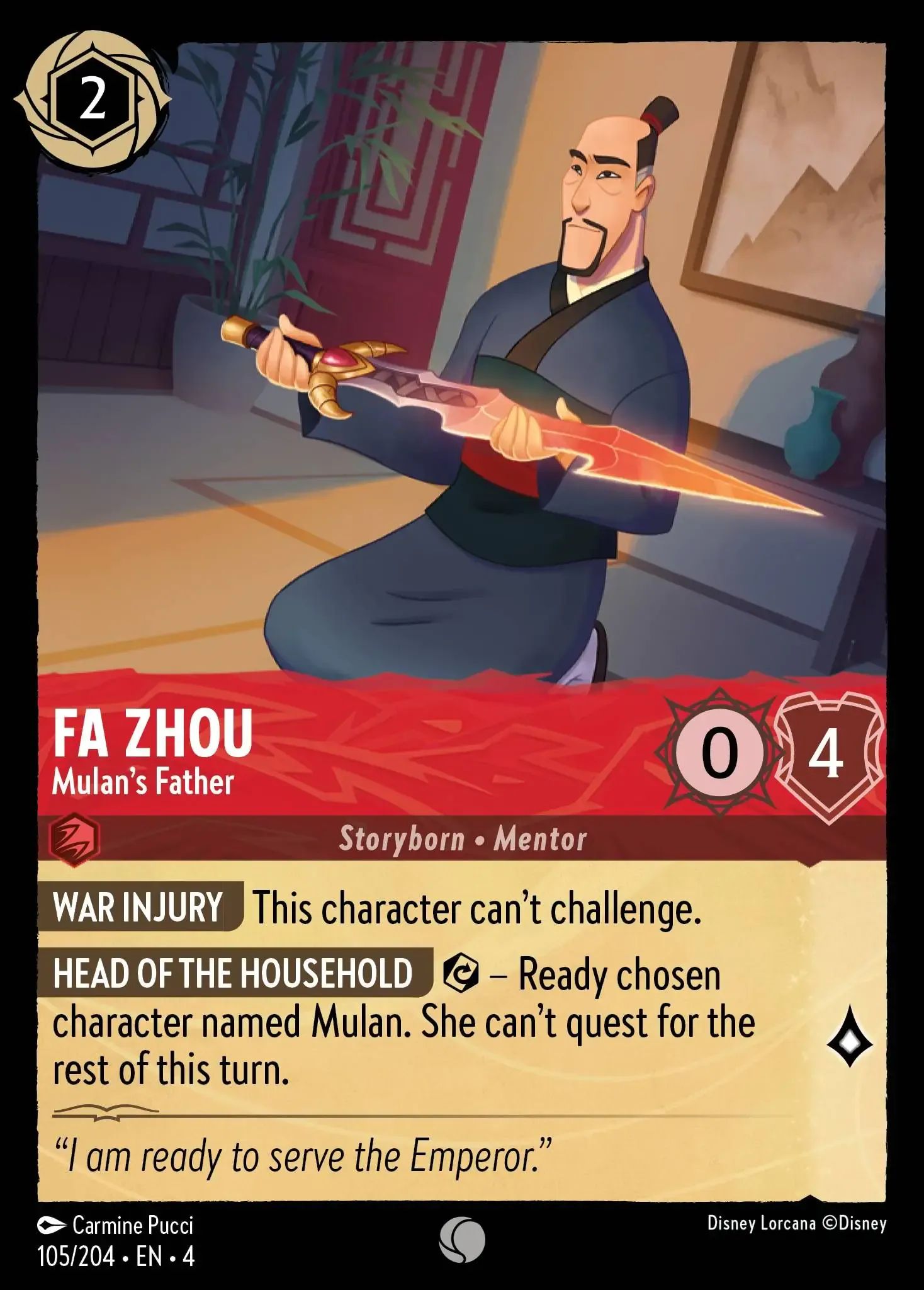 Lorcana - Fa Zhou - Mulan's Father - Ursula's Return