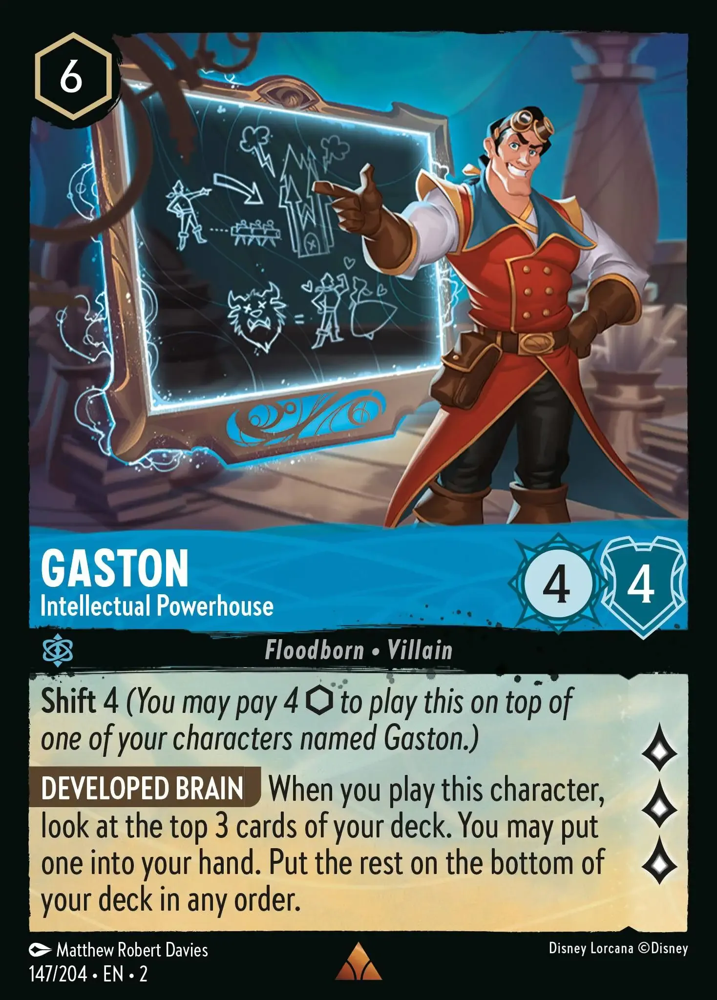 Lorcana - Gaston - Intellectual Powerhouse - Rise of the Floodborn