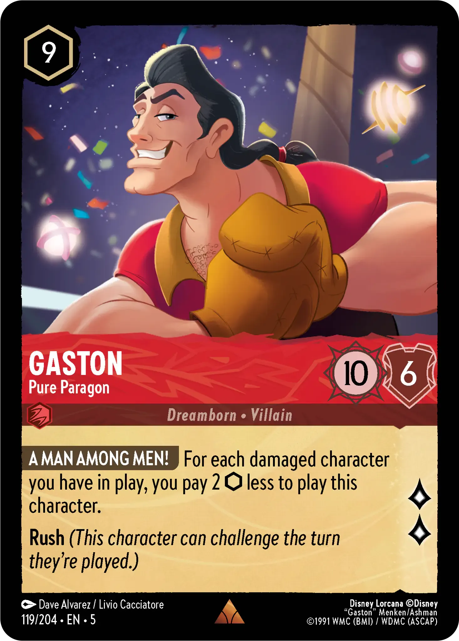 Lorcana - Gaston - Pure Paragon - Shimmering Skies