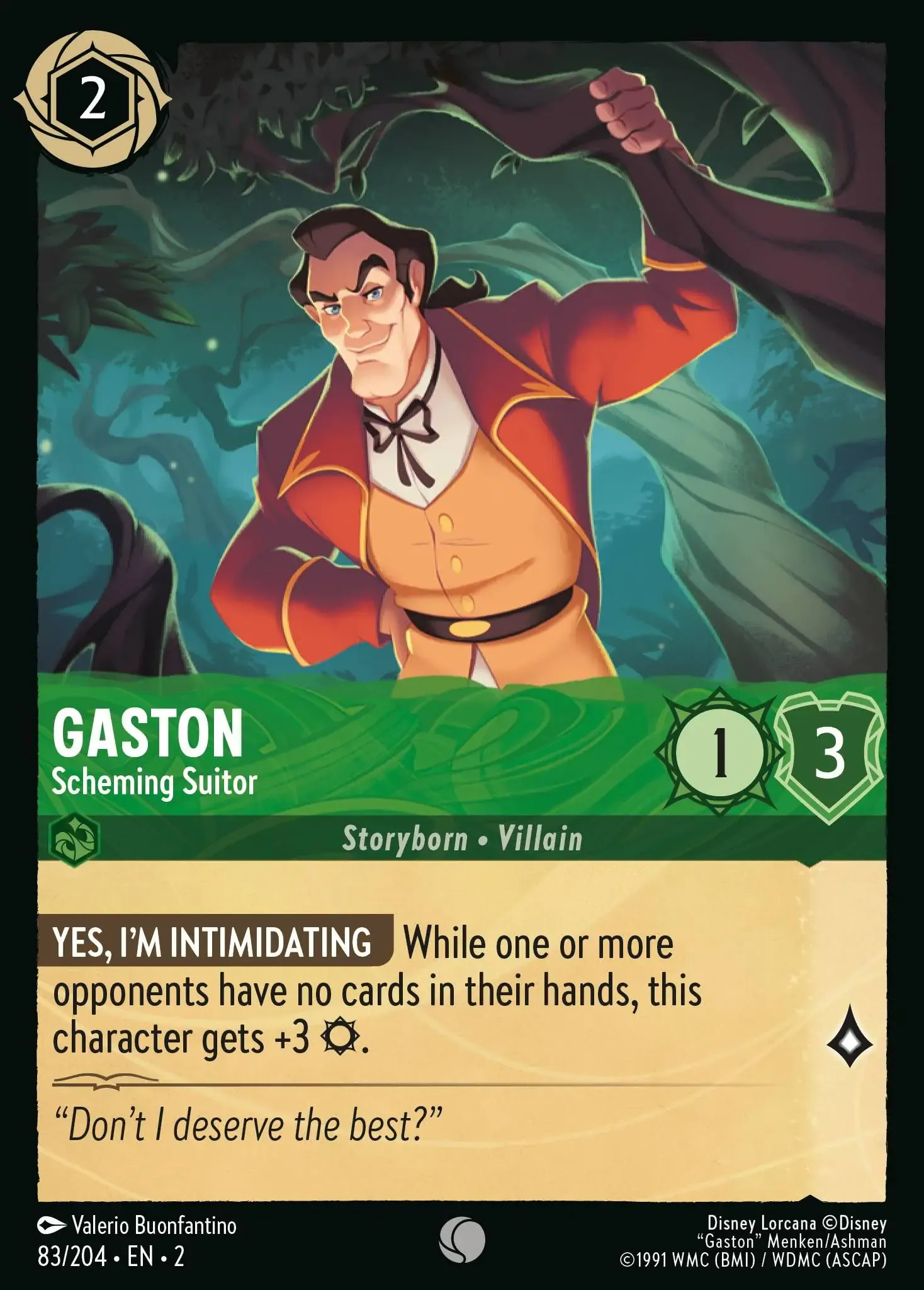 Lorcana - Gaston - Scheming Suitor - Rise of the Floodborn