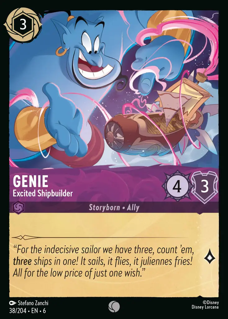 Lorcana - Genie - Excited Shipbuilder - Azurite Sea