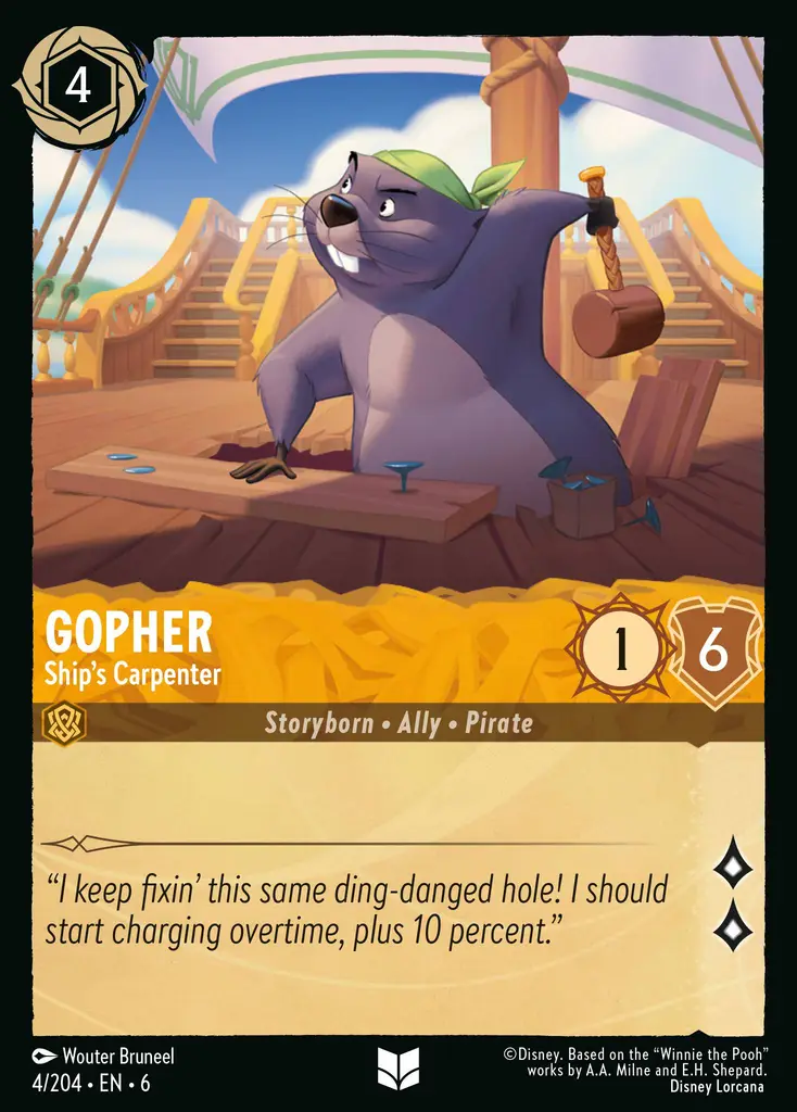 Lorcana - Gopher - Ship's Carpenter - Azurite Sea