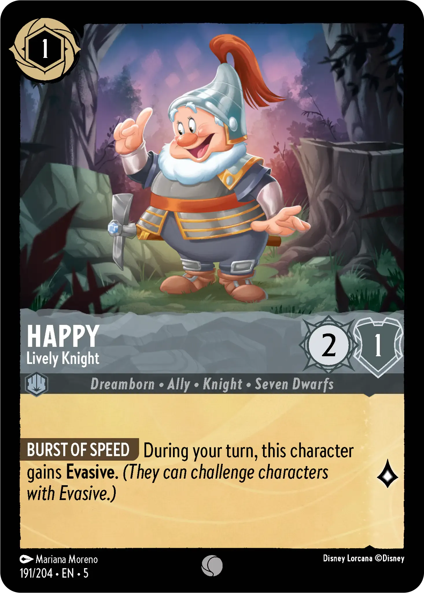 Lorcana - Happy - Lively Knight - Shimmering Skies