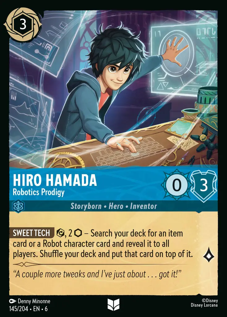 Lorcana - Hiro Hamada - Robotics Prodigy - Azurite Sea