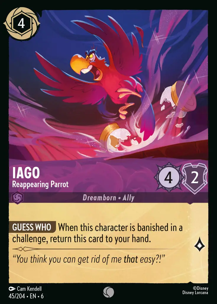 Lorcana - Iago - Reappearing Parrot - Azurite Sea