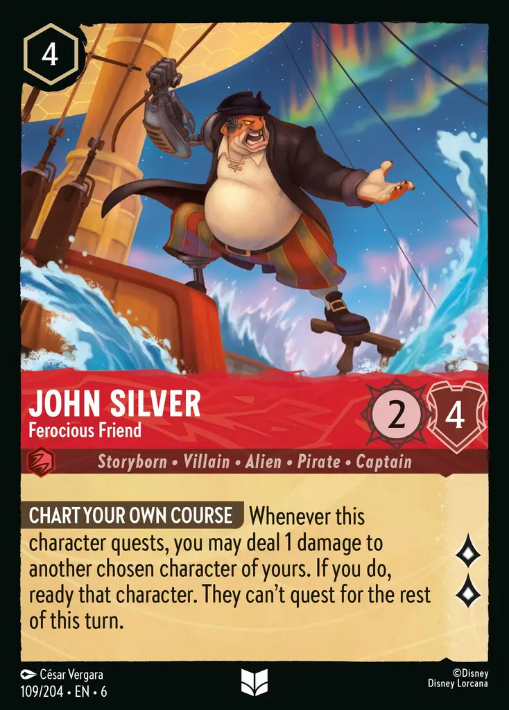 Lorcana - John Silver - Ferocious Friend - Azurite Sea