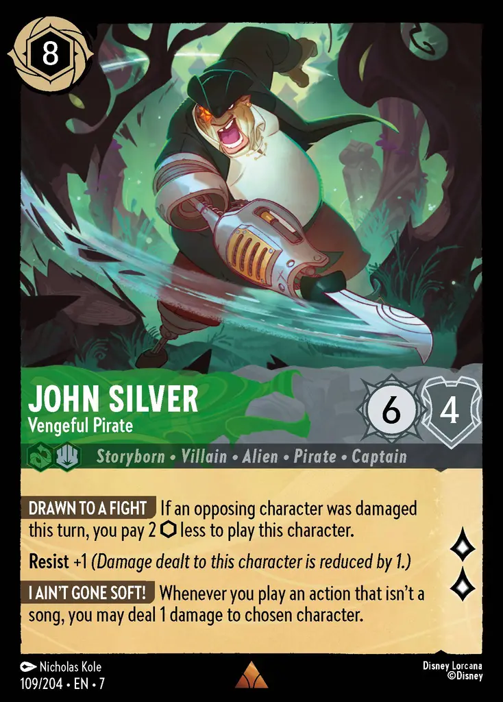 Lorcana - John Silver - Vengeful Pirate - Archazia's Island