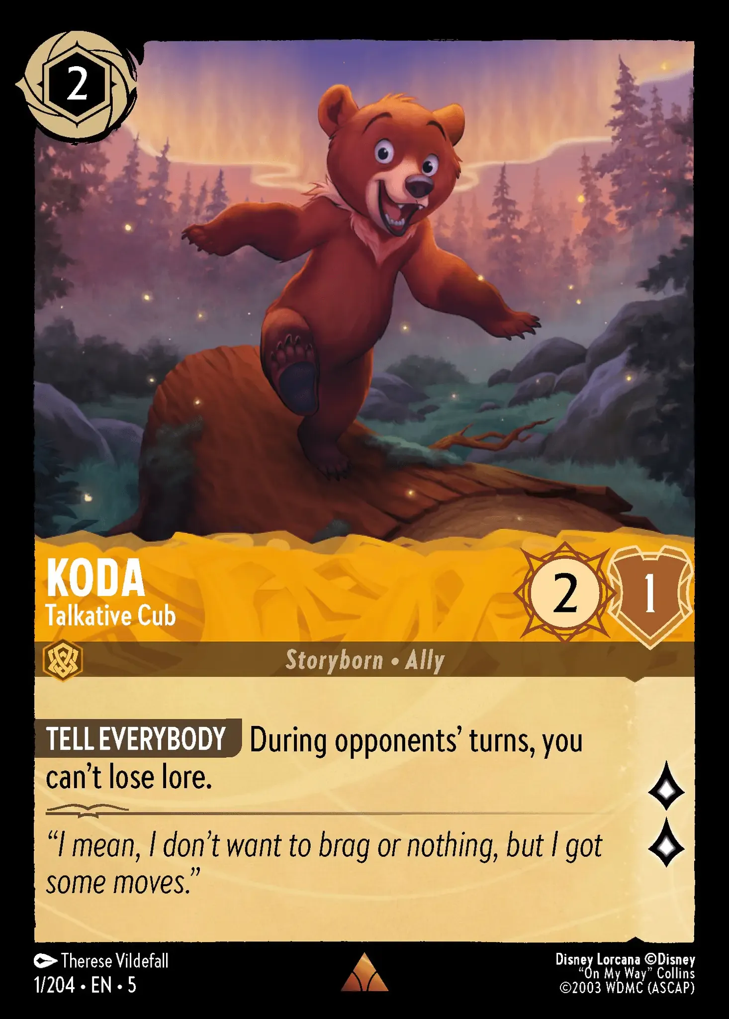 Lorcana - Koda - Talkative Cub - Shimmering Skies
