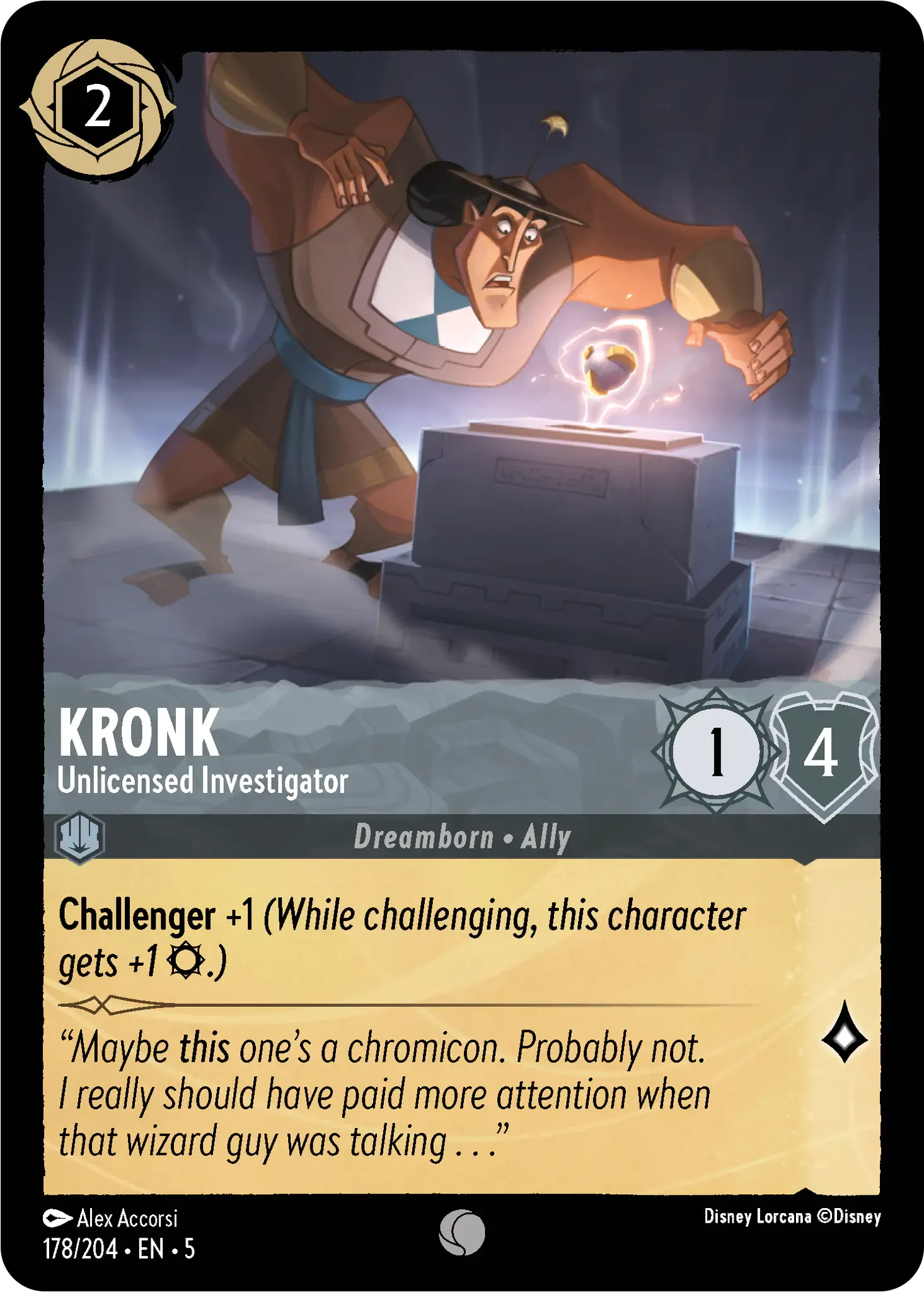 Lorcana - Kronk - Unlicensed Investigator - Shimmering Skies