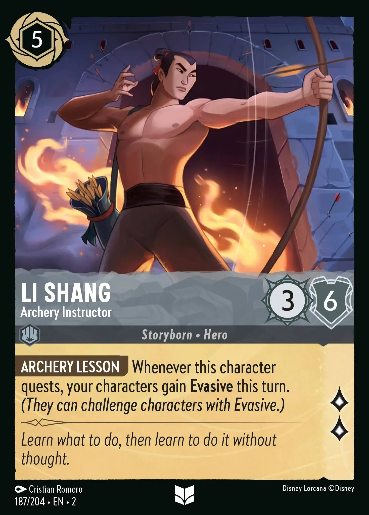 Lorcana - Li Shang - Archery Instructor - Rise of the Floodborn