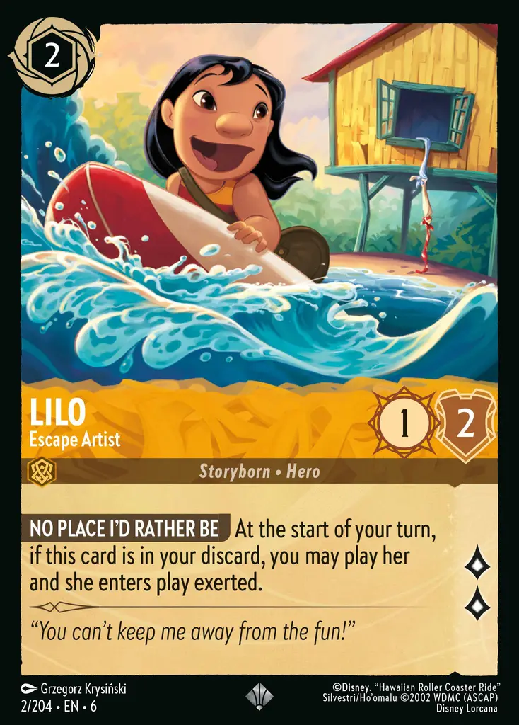Lorcana - Lilo - Escape Artist - Azurite Sea