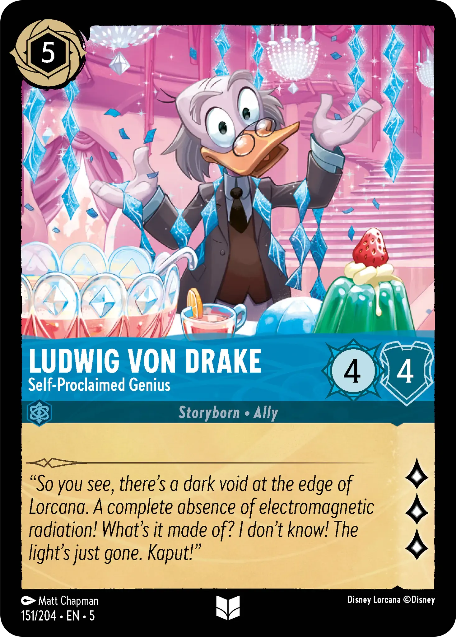 Lorcana - Ludwig Von Drake - Self-Proclaimed Genius - Shimmering Skies