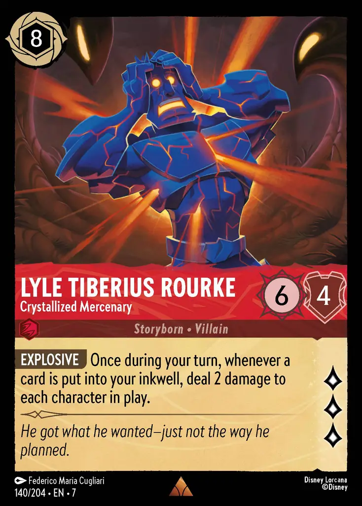 Lorcana - Lyle Tiberius Rourke - Crystallized Mercenary - Archazia's Island