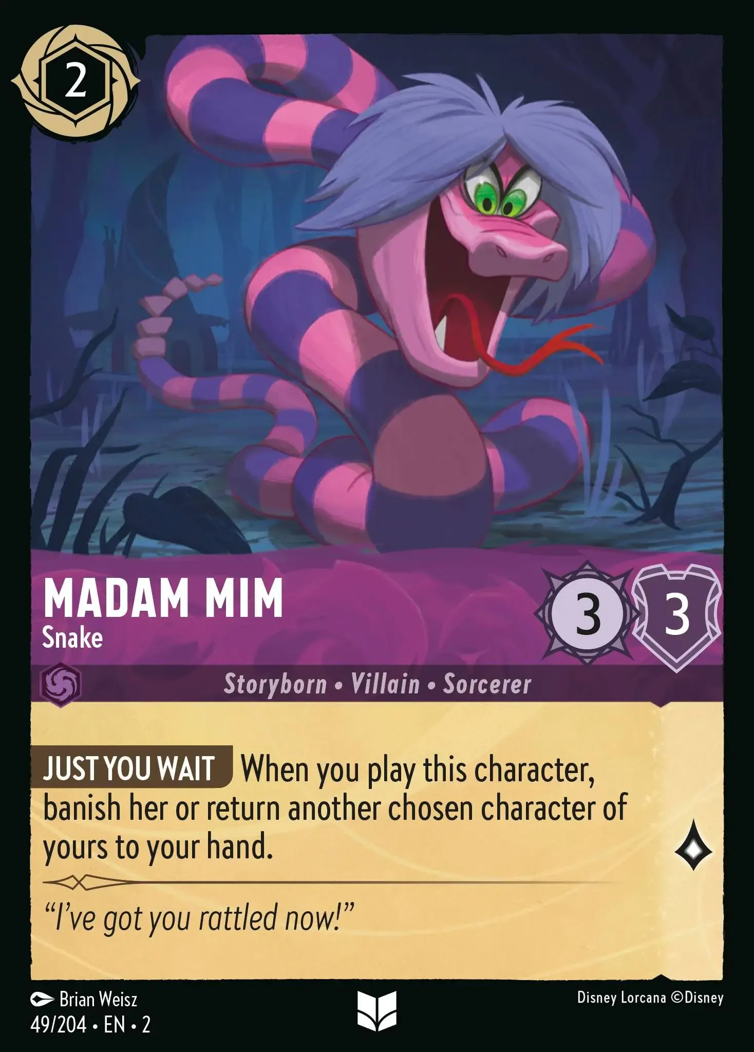 Lorcana - Madam Mim - Snake - Rise of the Floodborn